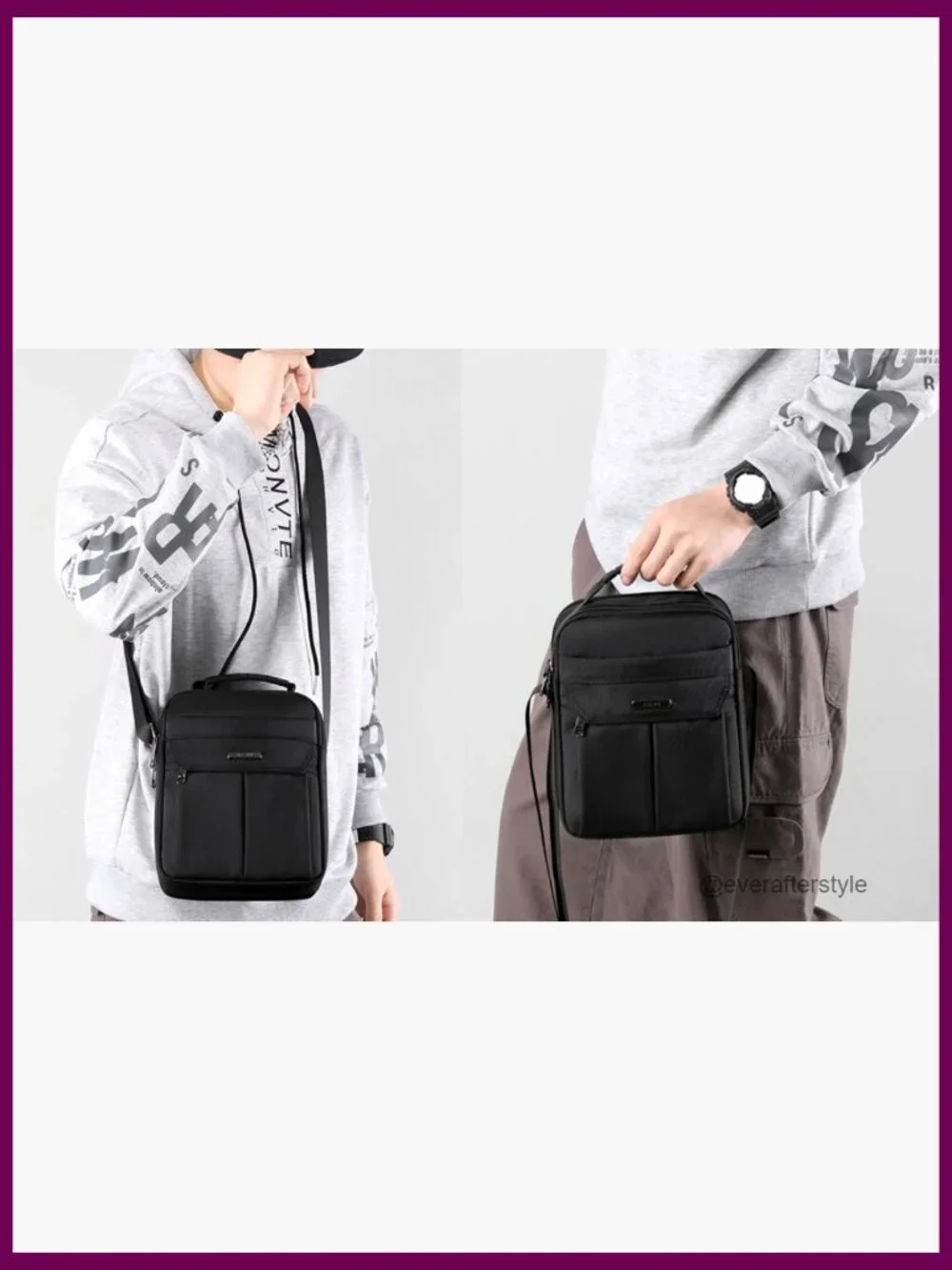 Men's Nylon Messenger Bag Crossbody Shoulder Bag Waterproof Casual Work Travel